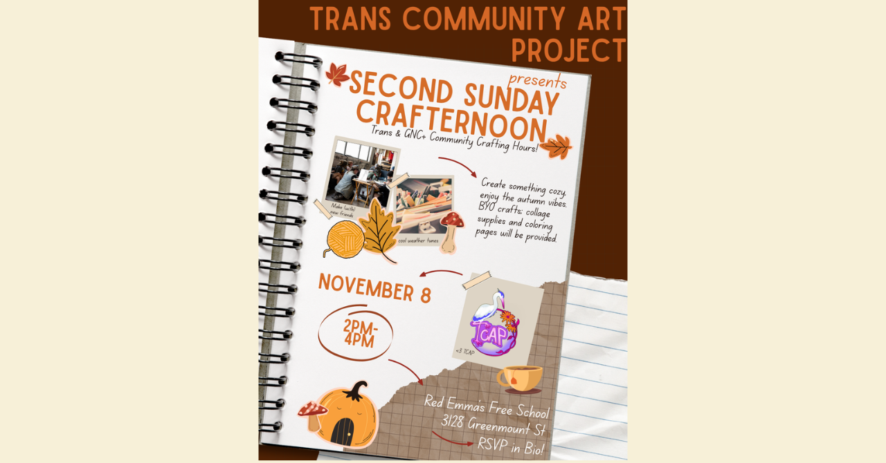 Second Sunday Crafternoon with Trans Community Art Project